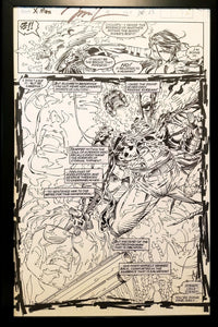 X-Men #9 pg. 23 Ghost Rider Jim Lee 11x17 FRAMED Original Art Poster Marvel Comics