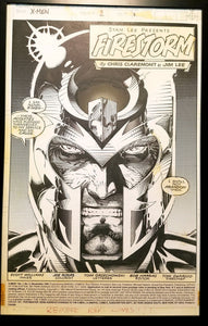 X-Men #2 pg. 1 Magneto Jim Lee 11x17 FRAMED Original Art Poster Marvel Comics
