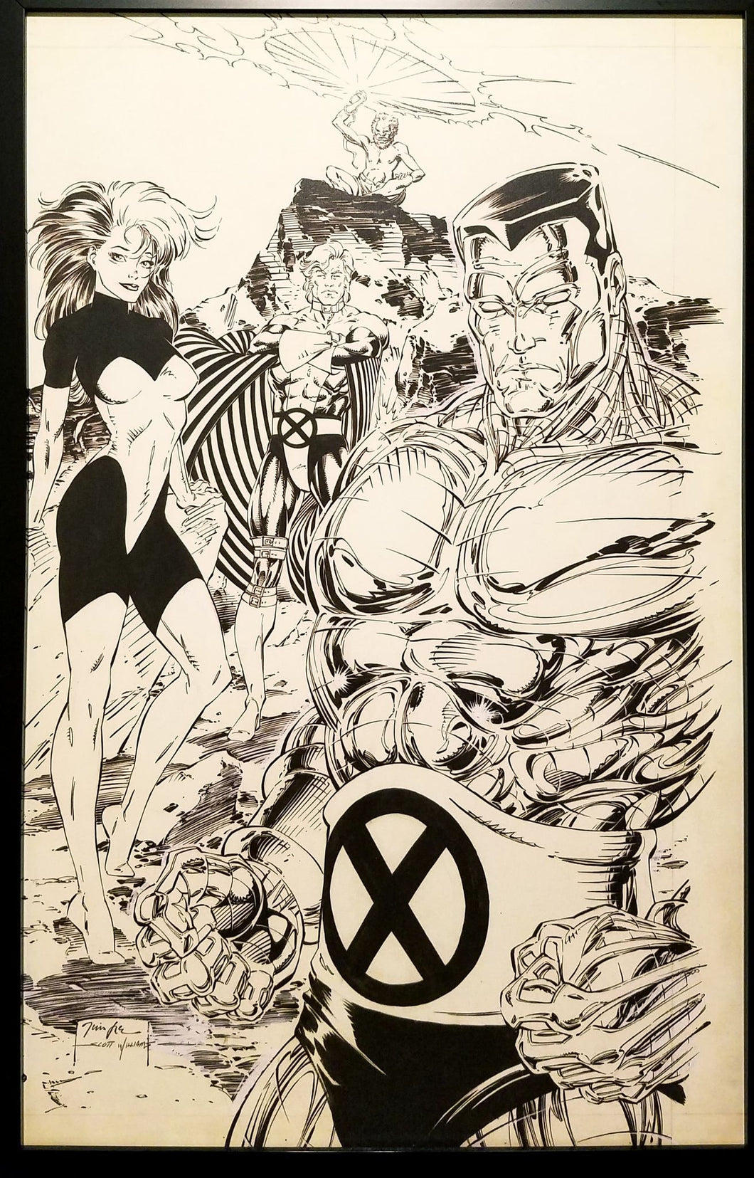 X-Men Colossus Rogue Jim Lee 11x17 FRAMED Original Art Poster Marvel Comics
