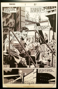 Punisher #1 pg. 21 by Mike Zeck 11x17 FRAMED Original Art Poster Marvel Comics