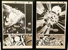 Load image into Gallery viewer, Secret Wars #1 pg. 8 &amp; 9 Mike Zeck Set of 2 11x17 FRAMED Original Art Poster Marvel Comics
