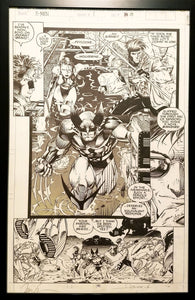 X-Men #1 pg. 15 Wolverine Jim Lee 11x17 FRAMED Original Art Poster Marvel Comics