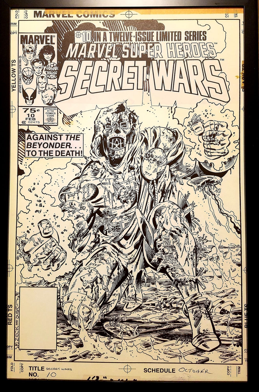 Secret Wars #10 Dr Doctor Doom Mike Zeck 11x17 FRAMED Original Art Poster Marvel Comics