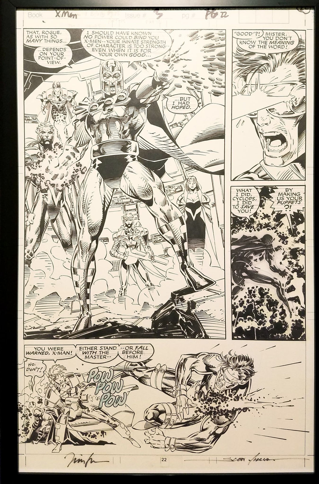 X-Men #3 pg. 22 Magneto Jim Lee 11x17 FRAMED Original Art Poster Marvel Comics