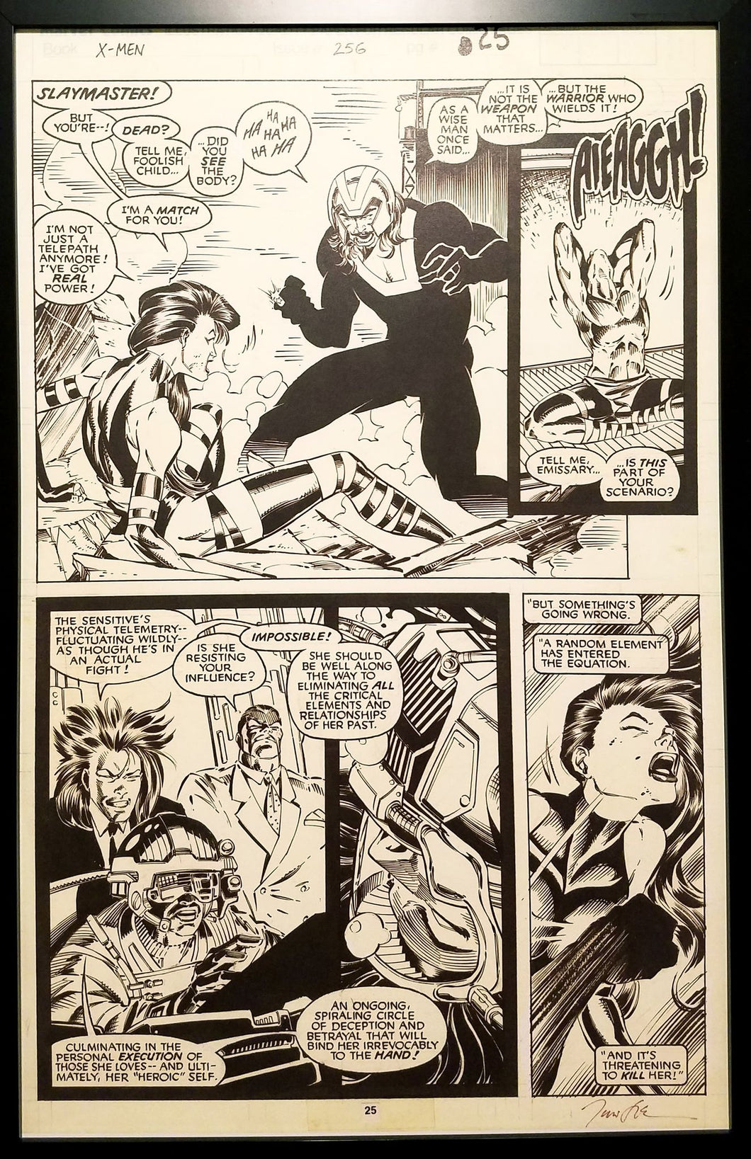 Uncanny X-Men #256 pg. 25 Psylocke Jim Lee 11x17 FRAMED Original Art Poster Marvel Comics