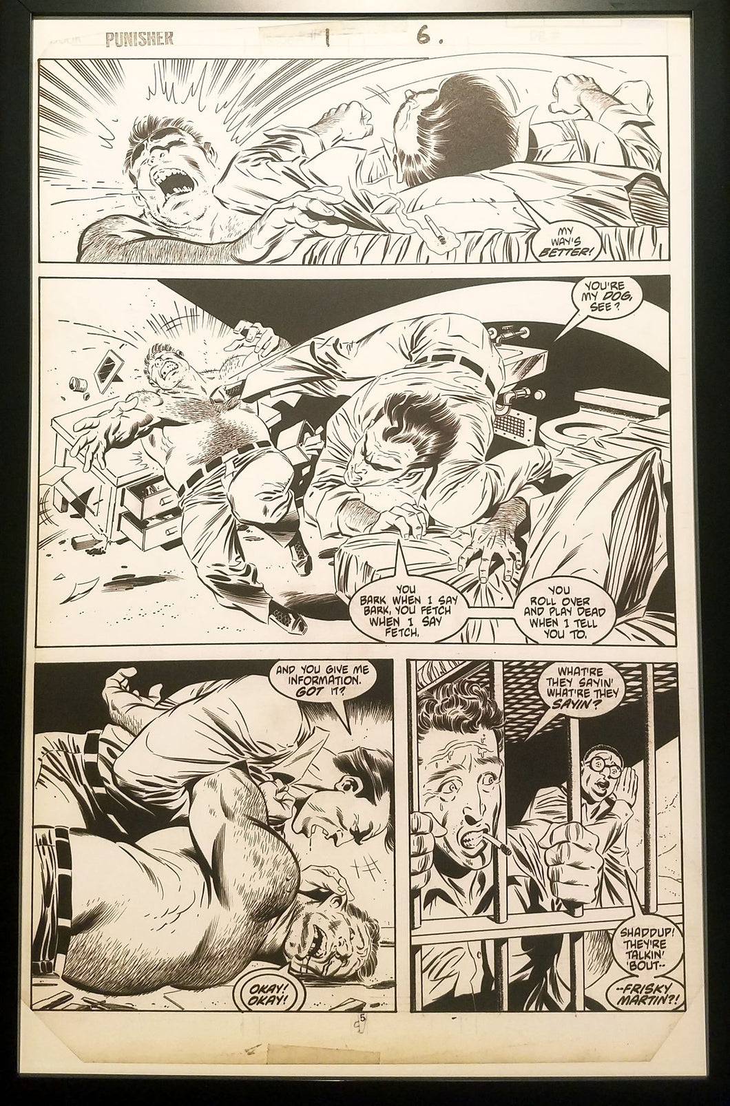 Punisher #1 pg. 6 by Mike Zeck 11x17 FRAMED Original Art Marvel Comics Poster