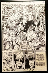 X-Men #9 pg. 28 Ghost Rider Jim Lee 11x17 FRAMED Original Art Poster Marvel Comics