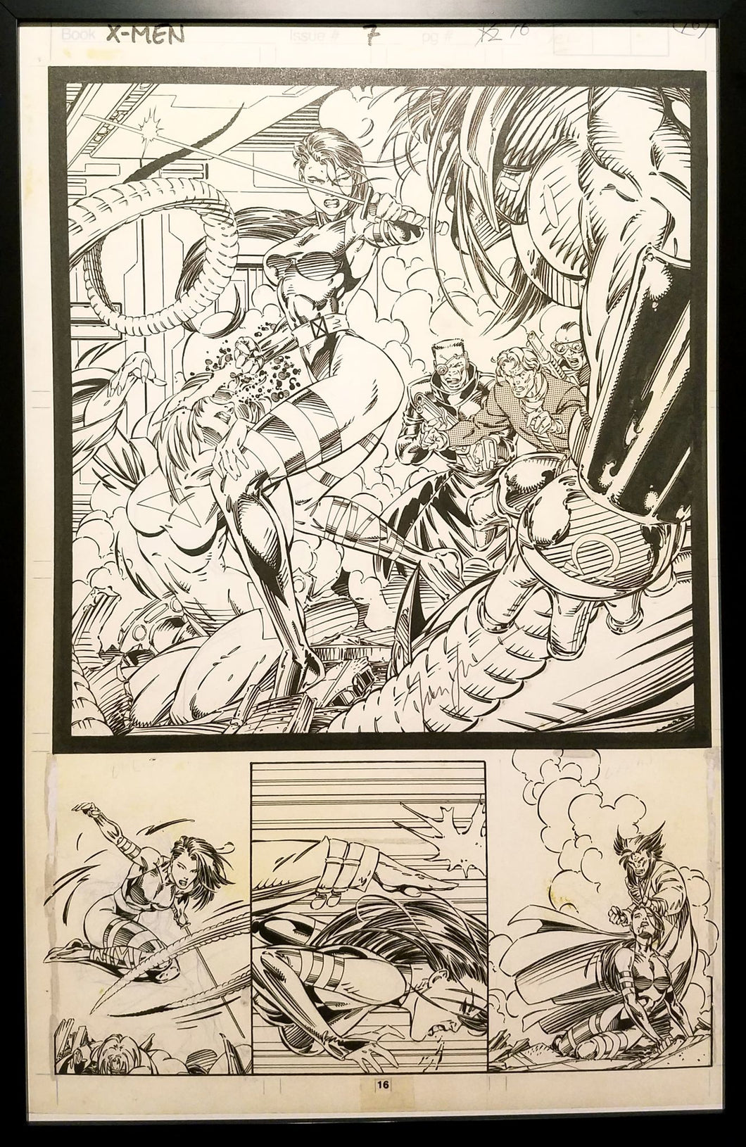 X-Men #7 pg. 16 Psylocke Jim Lee 11x17 FRAMED Original Art Poster Marvel Comics