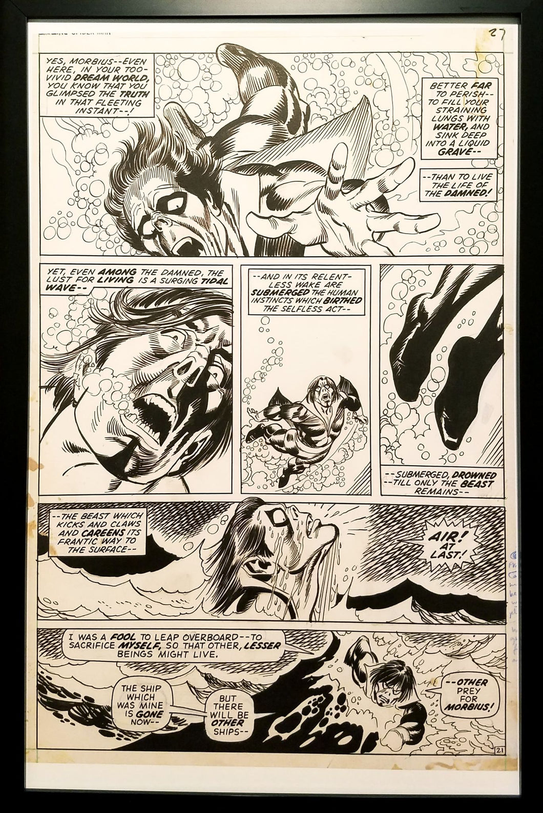 Amazing Spider-Man #102 pg. 21 Gil Kane 11x17 FRAMED Original Art Poster Marvel Comics
