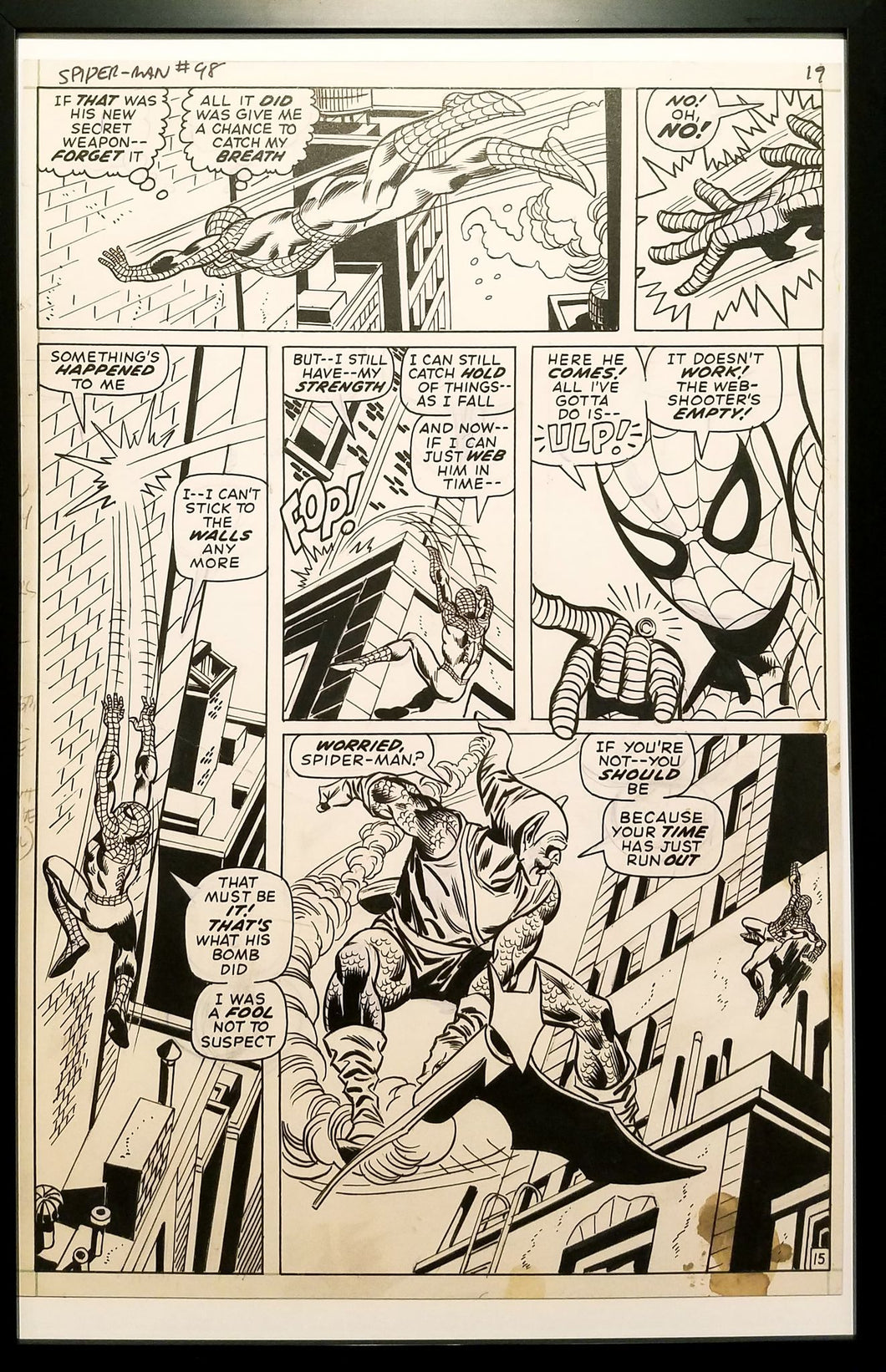 Amazing Spider-Man #98 pg. 15 Gil Kane 11x17 FRAMED Original Art Poster Marvel Comics