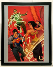 Load image into Gallery viewer, Superman Wonder Woman by Joe Quinones 11x14 FRAMED DC Comics Art Print Poster
