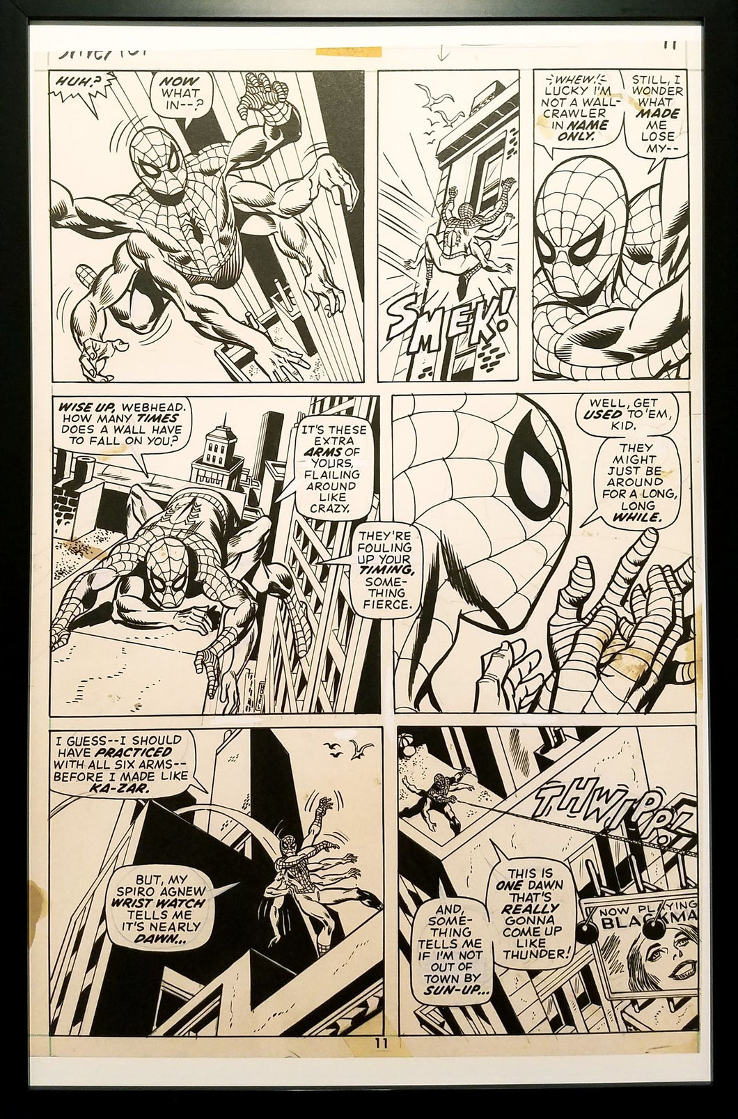 Amazing Spider-Man #101 pg. 11 by Gil Kane 11x17 FRAMED Original Art Poster Marvel Comics