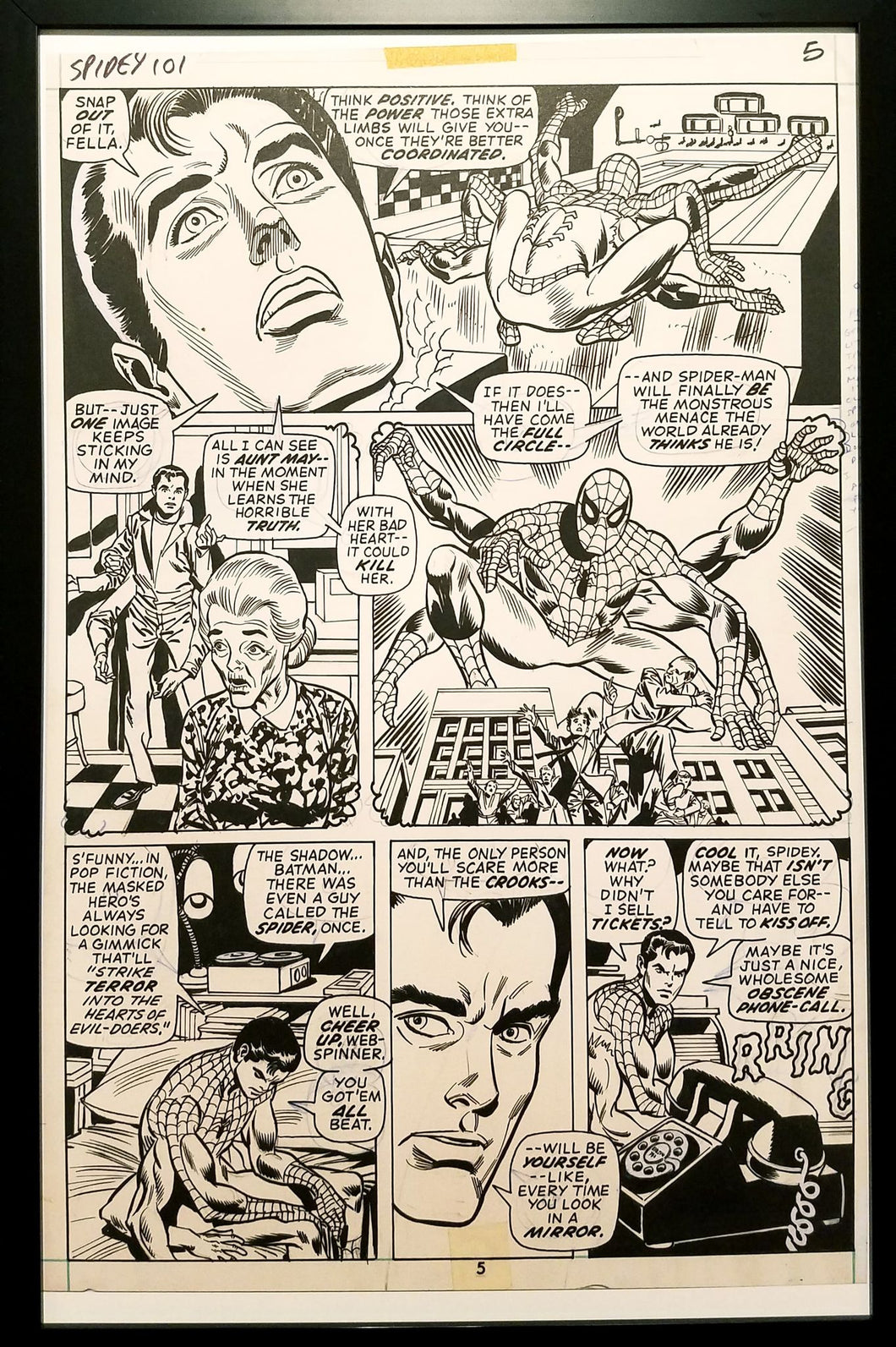 Amazing Spider-Man #101 pg. 5 Gil Kane 11x17 FRAMED Original Art Poster Marvel Comics