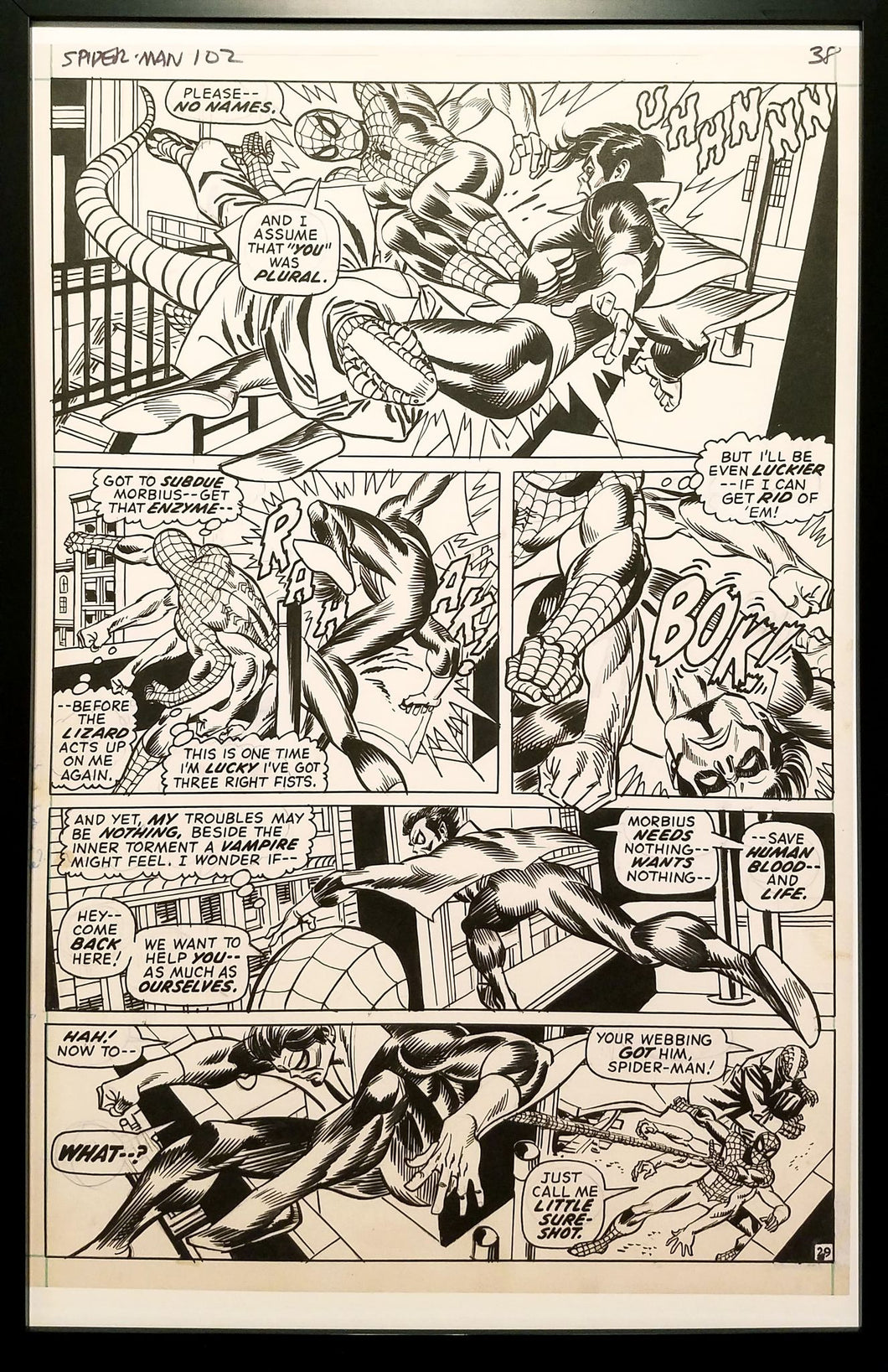 Amazing Spider-Man #102 pg. 29 Gil Kane 11x17 FRAMED Original Art Poster Marvel Comics