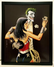 Load image into Gallery viewer, Joker &amp; Wonder Woman by Brian Bolland 11x14 FRAMED DC Comics Art Print Poster
