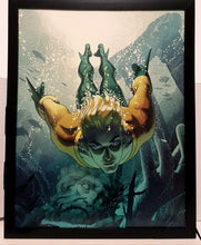 Load image into Gallery viewer, Aquaman by Joshua Middleton 11x14 FRAMED DC Comics Art Print Poster
