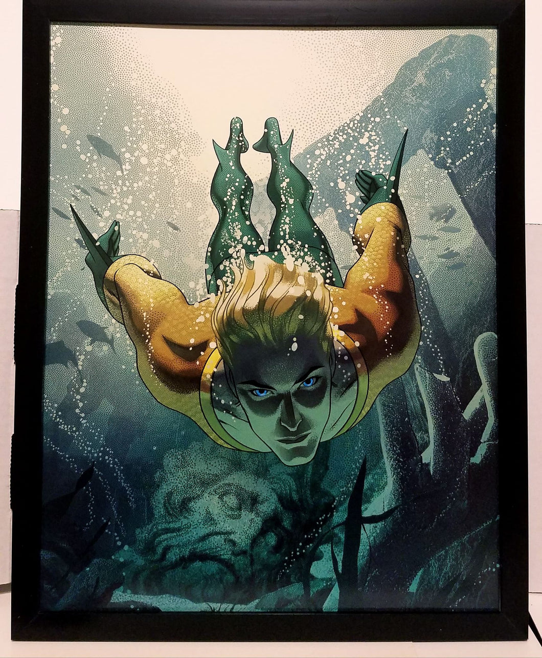 Aquaman by Joshua Middleton 11x14 FRAMED DC Comics Art Print Poster