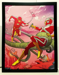 Flash Adam Strange by Karl Kerschi 11x14 FRAMED DC Comics Art Print Poster
