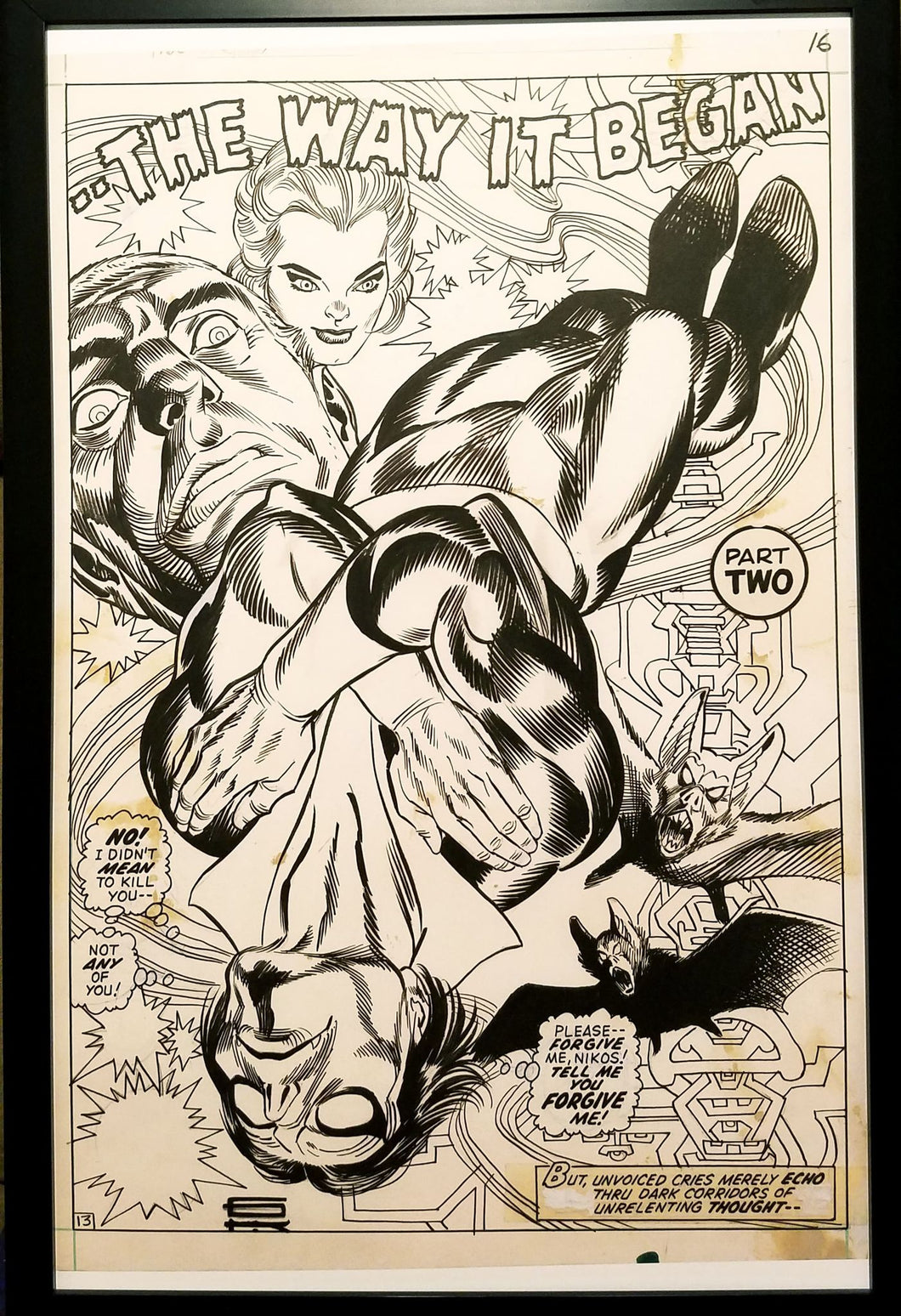 Amazing Spider-Man #102 pg. 13 Morbius 11x17 FRAMED Original Art Poster Marvel Comics