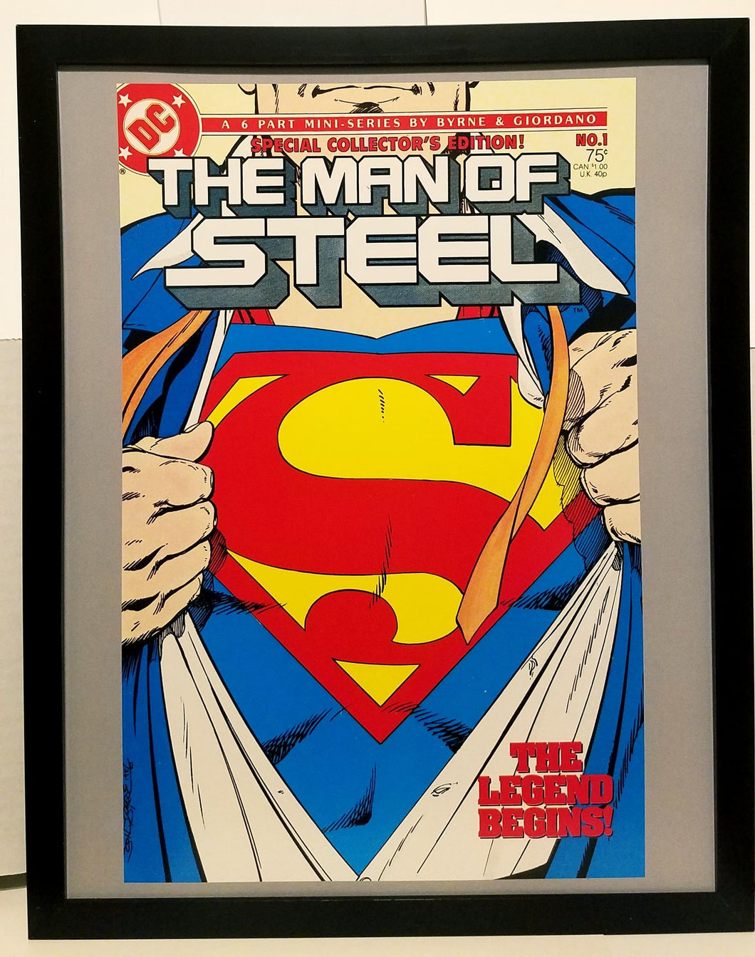 Superman Man of Steel #1 by John Byrne 11x14 FRAMED DC Comics Art Print Poster