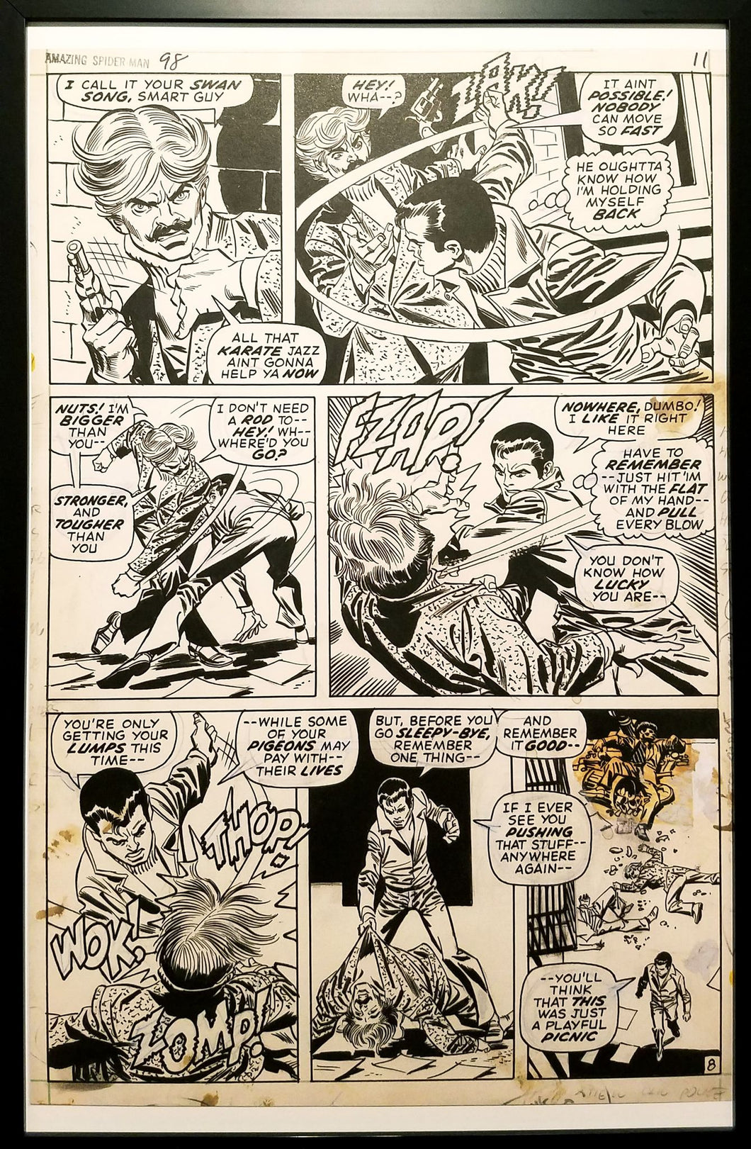 Amazing Spider-Man #98 pg. 8 Gil Kane 11x17 FRAMED Original Art Poster Marvel Comics