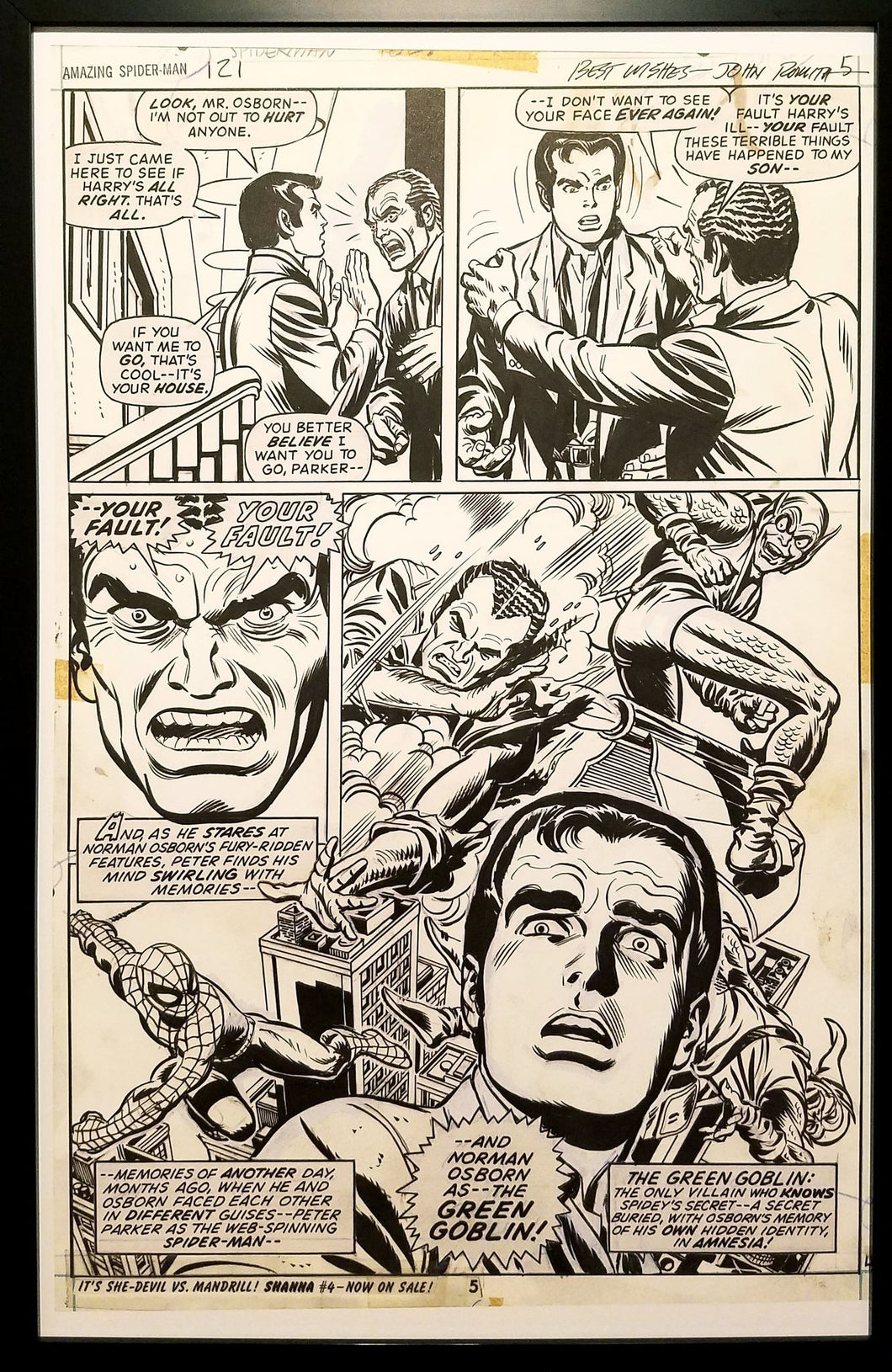Amazing Spider-Man #121 pg. 4 Gil Kane 11x17 FRAMED Original Art Poster Marvel Comics