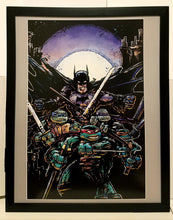 Load image into Gallery viewer, Batman TMNT Ninja Turtles by Kevin Eastman 11x14 FRAMED DC Comics Art Print Poster
