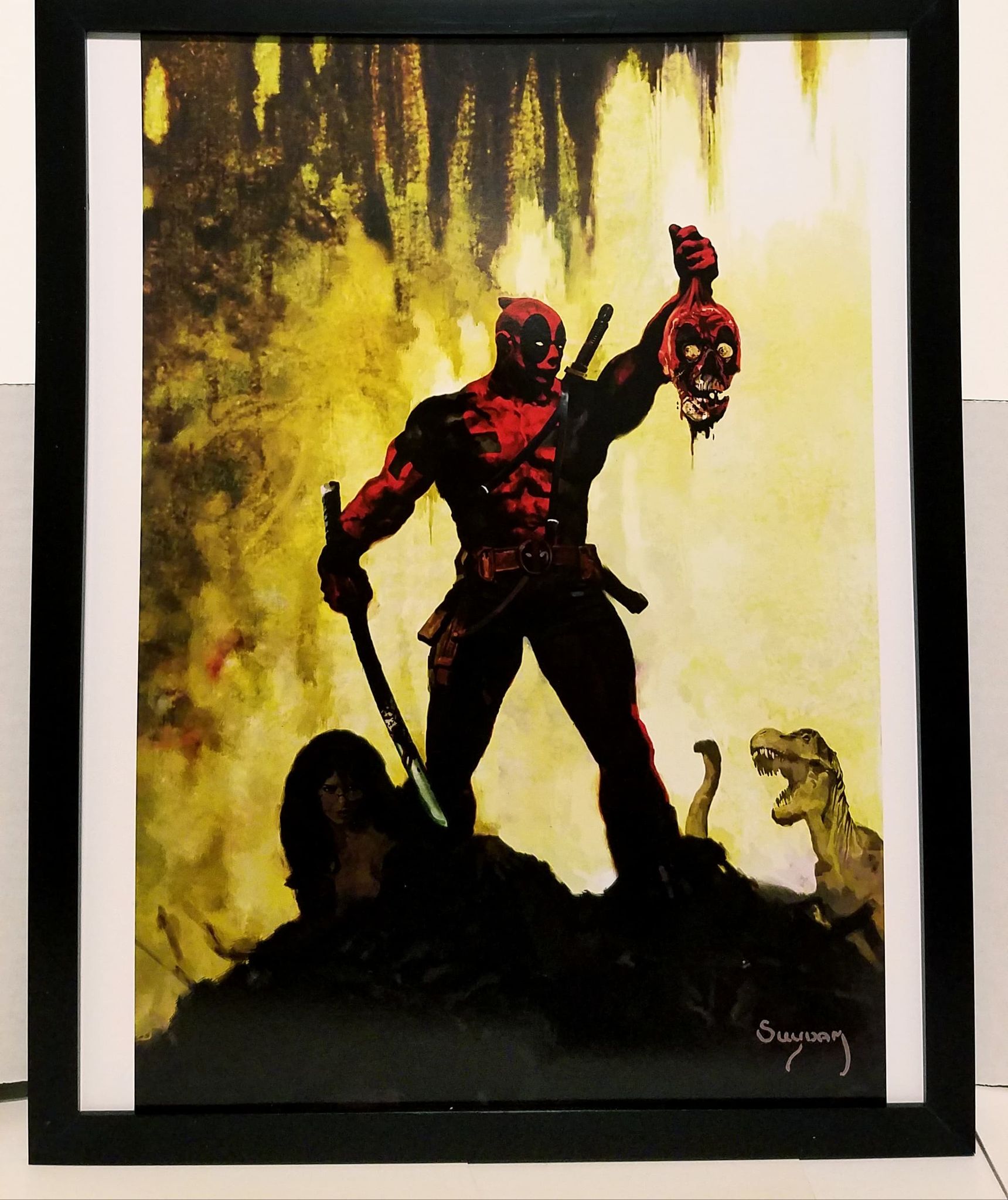 Deadpool Zombie by Arthur Suydam 11x14 FRAMED Marvel Comics Art