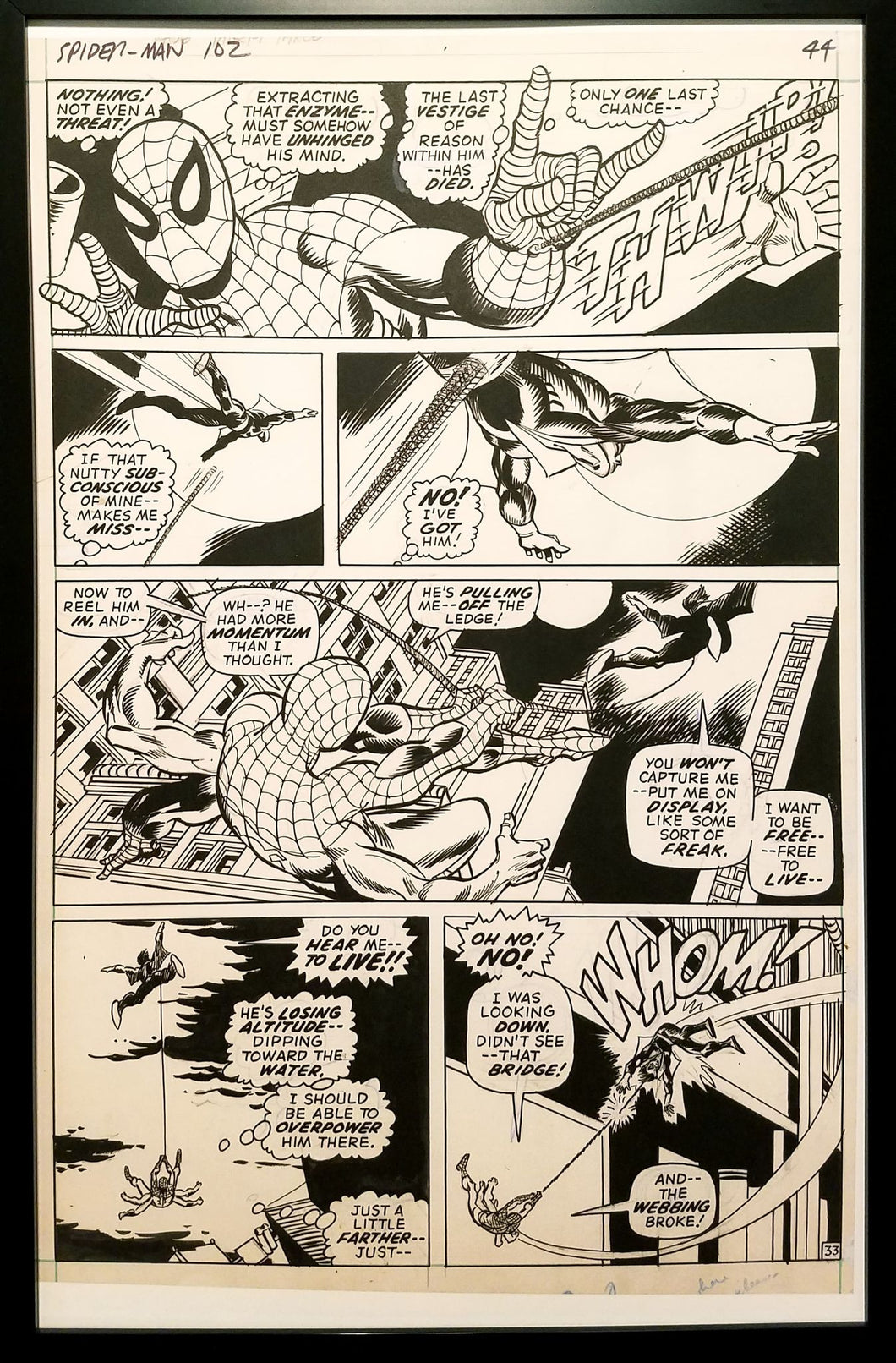 Amazing Spider-Man #102 pg. 33 Gil Kane 11x17 FRAMED Original Art Poster Marvel Comics