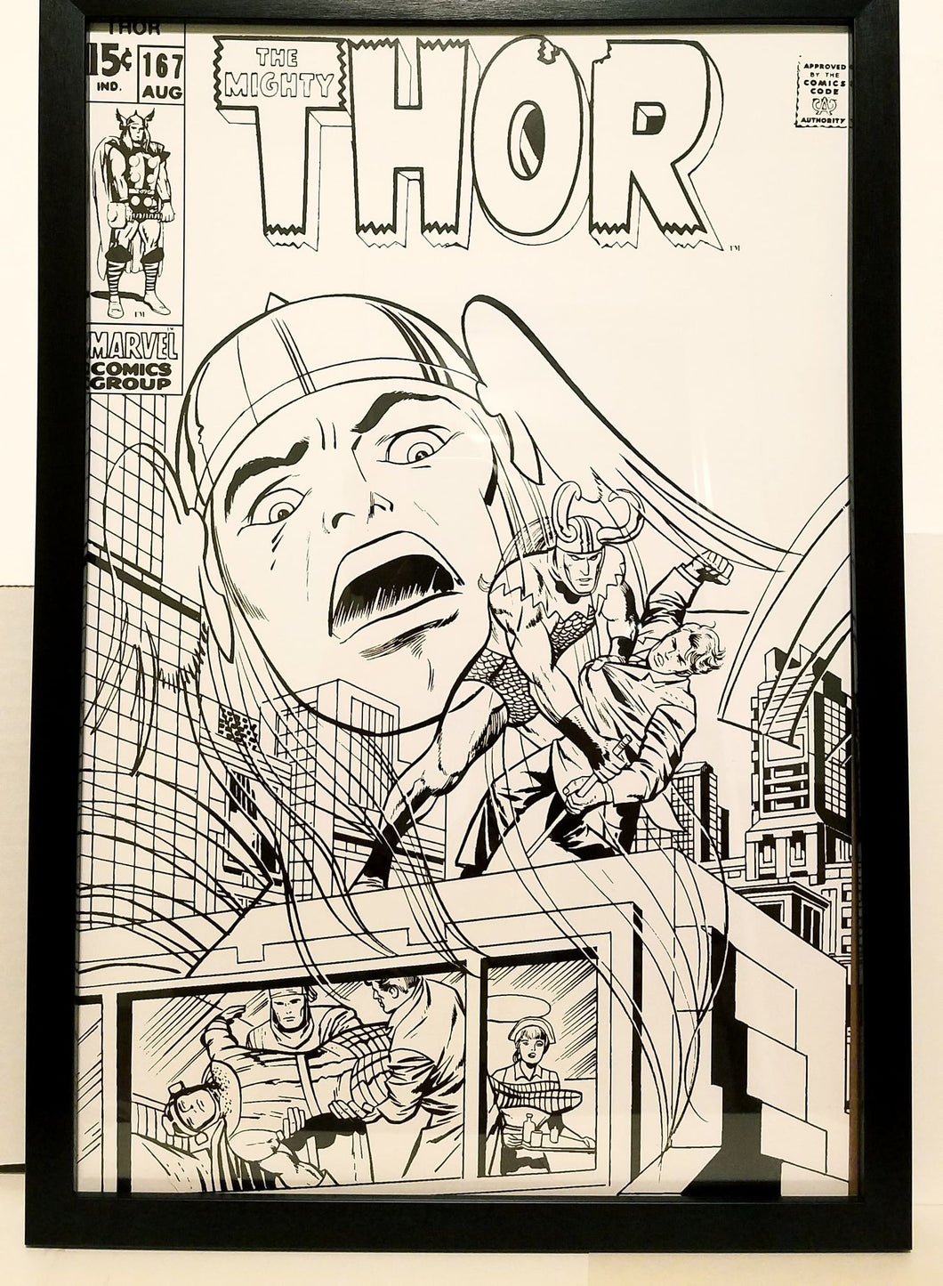 Thor #167 Variant by Jack Kirby 12x18 FRAMED Marvel Comics Vintage Art Print Poster