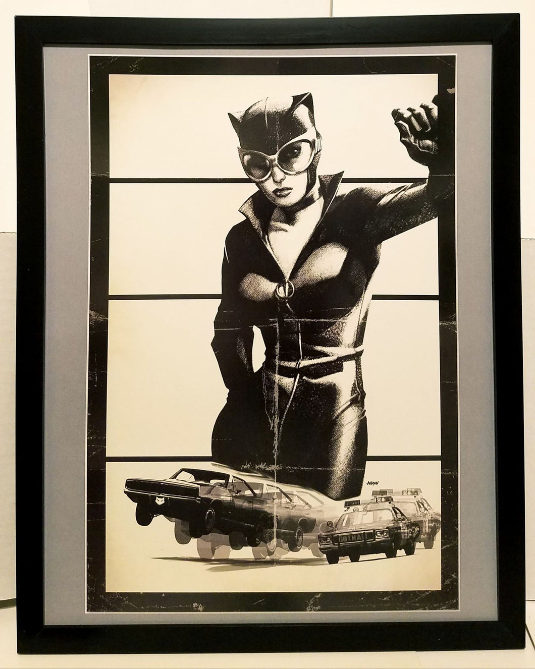 Catwoman Bullitt homage by Dave Johnson 11x14 FRAMED DC Comics Art Print Poster