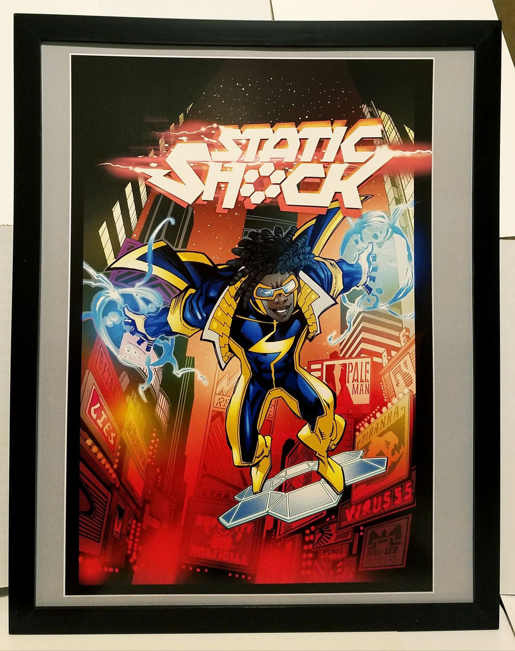 Static Shock by Scott McDaniel 11x14 FRAMED DC Comics Art Print Poster