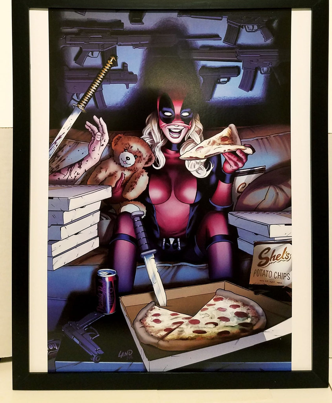 Lady Deadpool by Greg Land 11x14 FRAMED Marvel Comics Art Print Poster