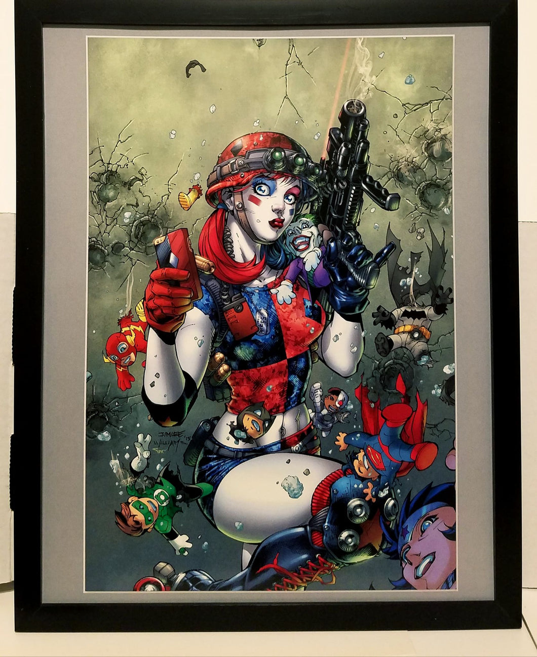 Harley Quinn by Jim Lee 11x14 FRAMED DC Comics Art Print Poster