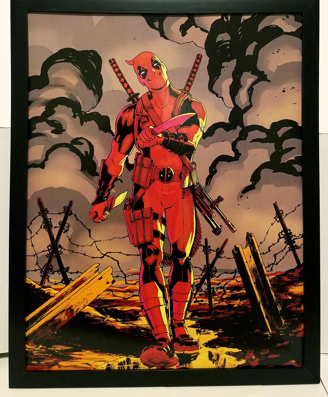 Deadpool by David Lopez 11x14 FRAMED Marvel Comics Art Print Poster