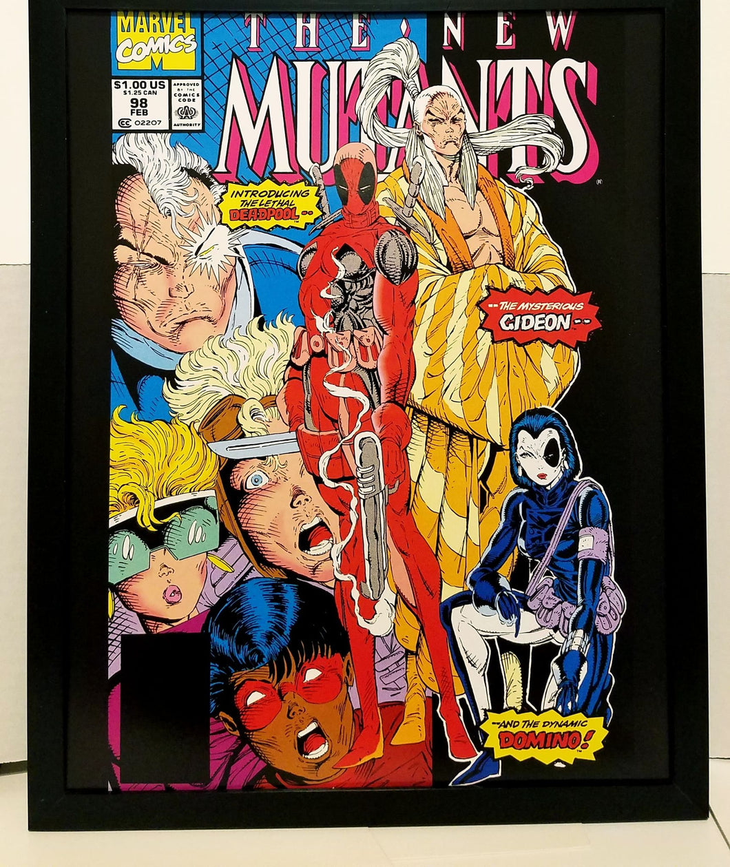 New Mutants #98 Deadpool by Rob Liefeld 11x14 FRAMED Marvel Comics Art Print Poster