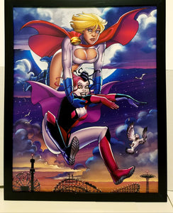 Harley Quinn & Power Girl by Amanda Conner 11x14 FRAMED DC Comics Art Print Poster