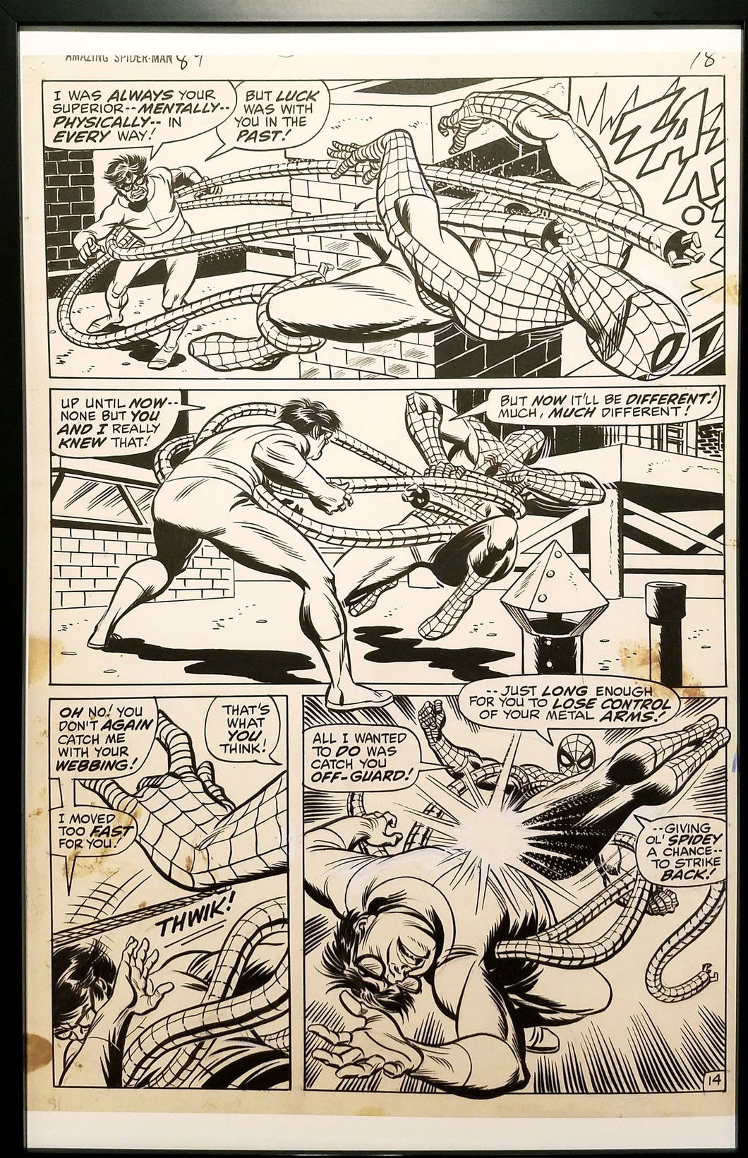 Amazing Spider-Man #89 pg. 14 Gil Kane11x17 FRAMED Original Art Poster Marvel Comics