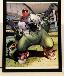 Deadpool Phillie Phantic homage by Paco Medina 11x14 FRAMED Marvel Comics Art Print Poster