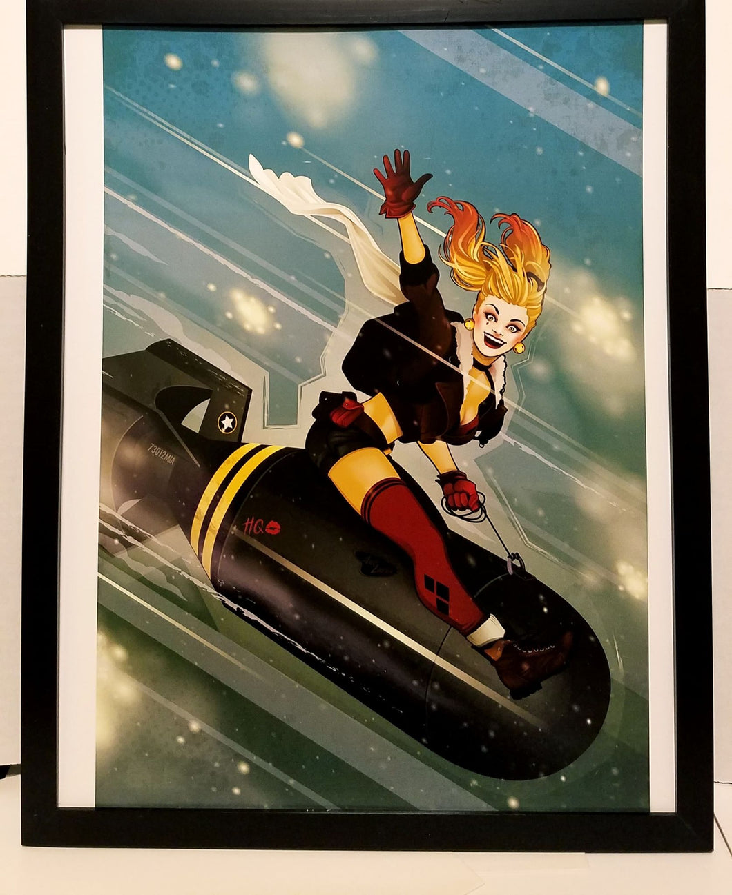 Harley Quinn Bombshells by Ant Lucia 11x14 FRAMED DC Comics Art Print Poster