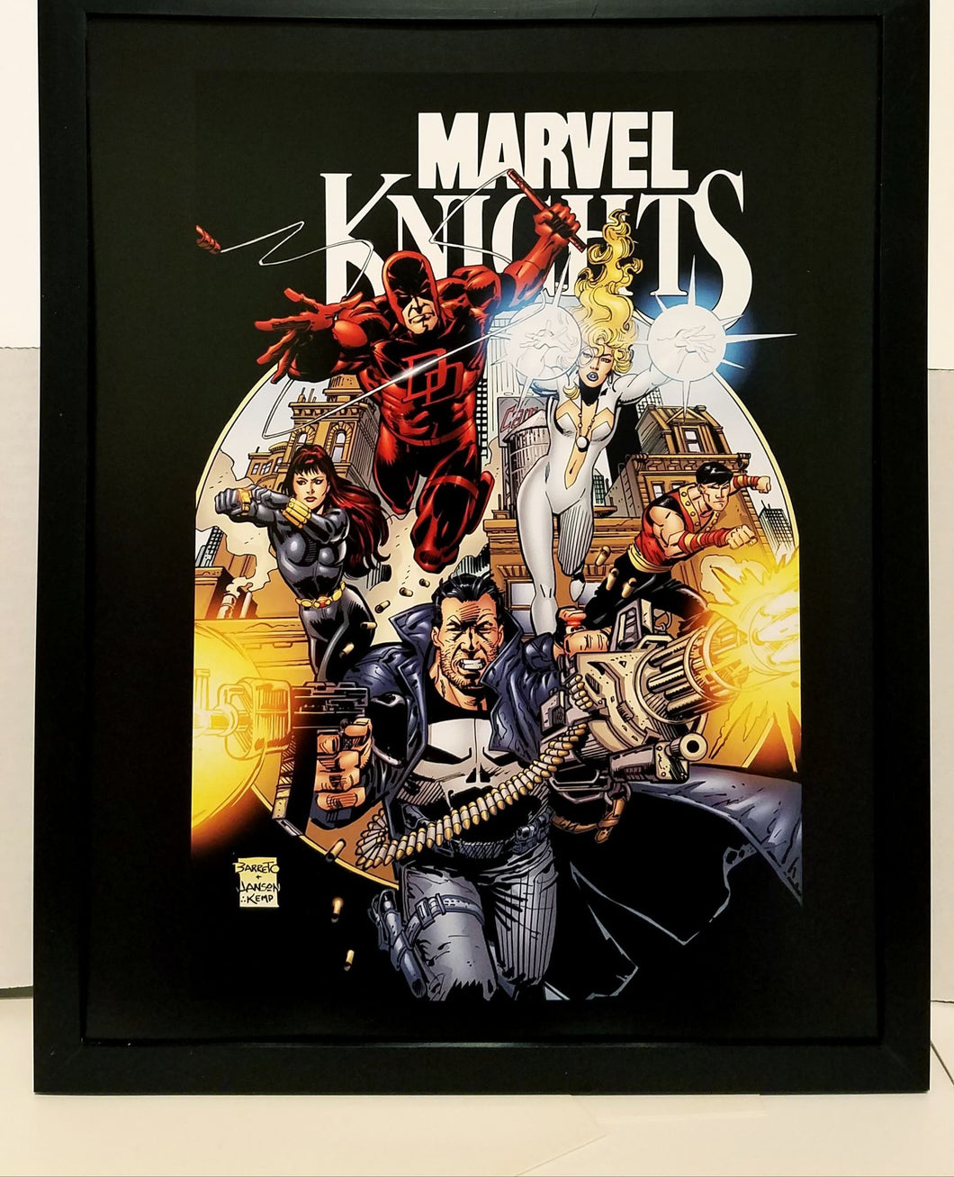 Punisher Daredevil Knights by Ed Barreto 11x14 FRAMED Marvel Comics Art Print Poster