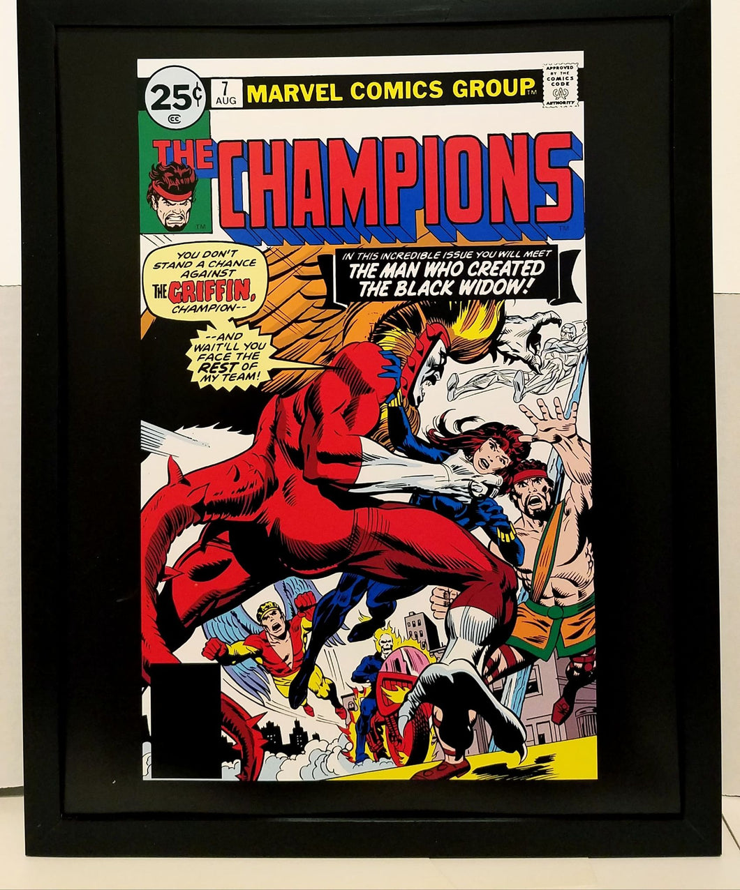 Champions #7 Black Widow by Rich Buckler 11x14 FRAMED Marvel Comics Art Print Poster