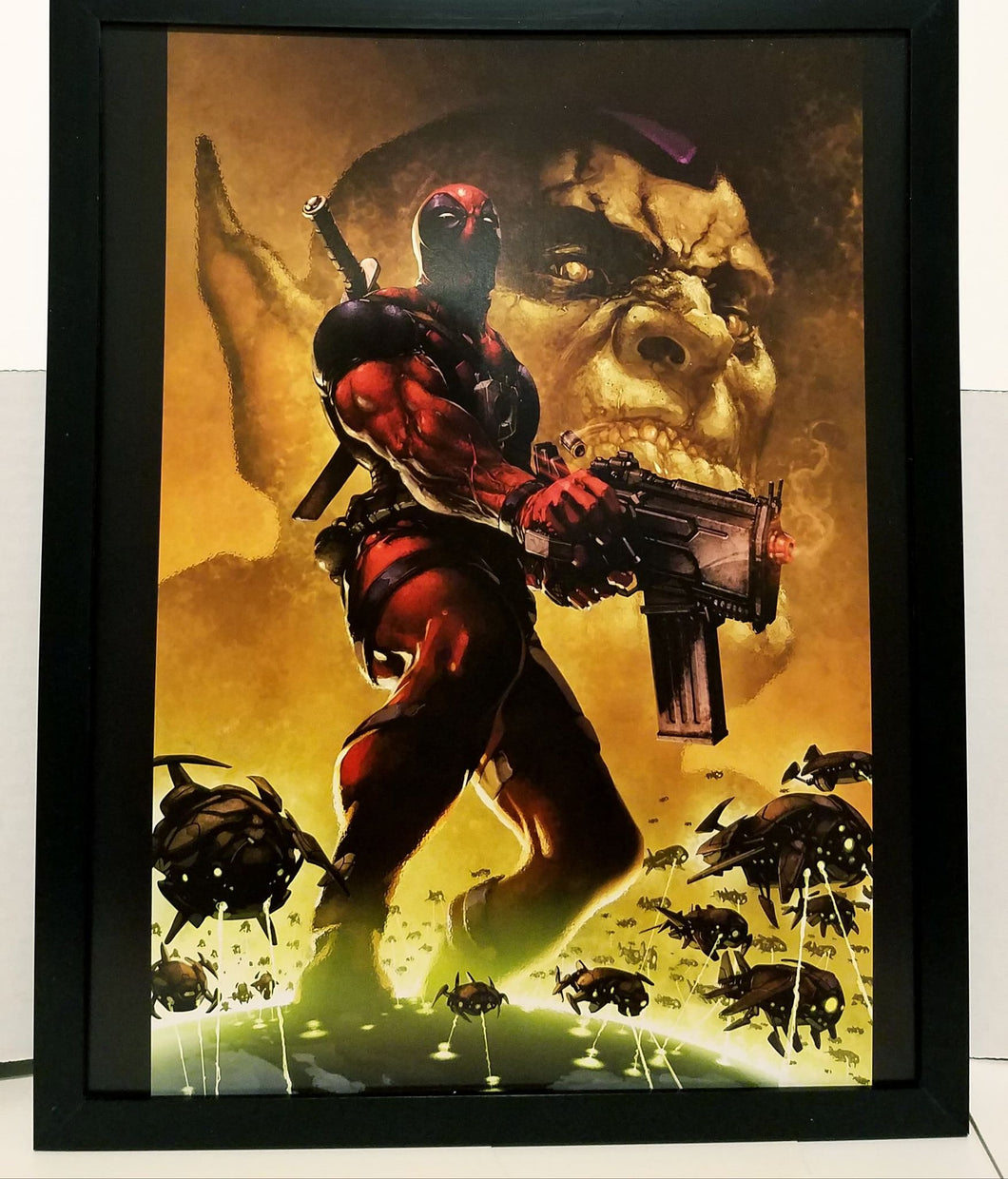 Deadpool vs. Skrulls by Clayton Crain 11x14 FRAMED Marvel Comics Art Print Poster