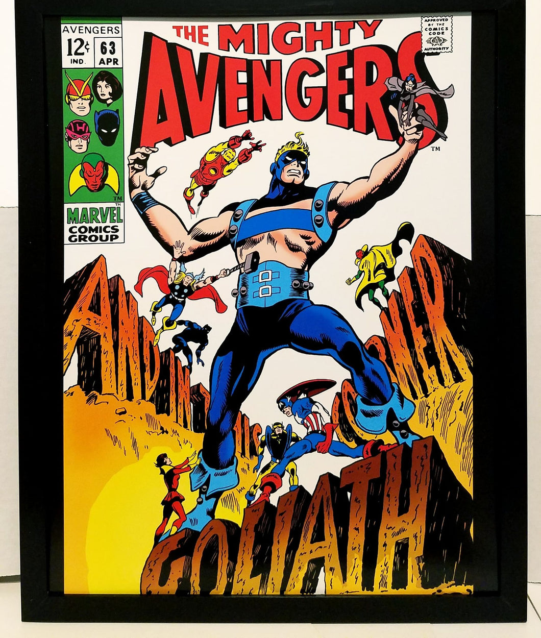 Avengers #63 Goliath by Gene Colan 11x14 FRAMED Marvel Comics Art Print Poster