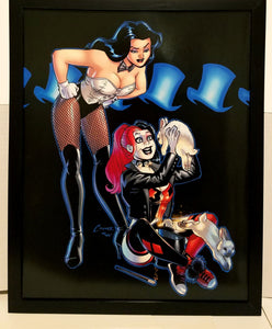 Harley Quinn & Zatanna by Amanda Conner 11x14 FRAMED DC Comics Art Print Poster