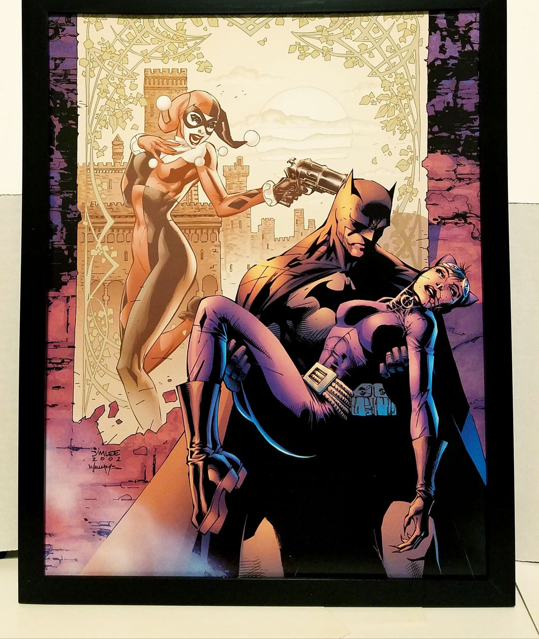 Batman Catwoman Harley Quinn by Jim Lee 11x14 FRAMED DC Comics Art Print Poster