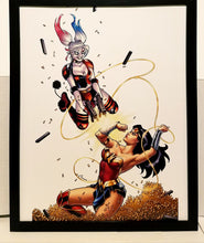 Load image into Gallery viewer, Harley Quinn Wonder Woman by Amanda Conner 11x14 FRAMED DC Comics Art Print Poster
