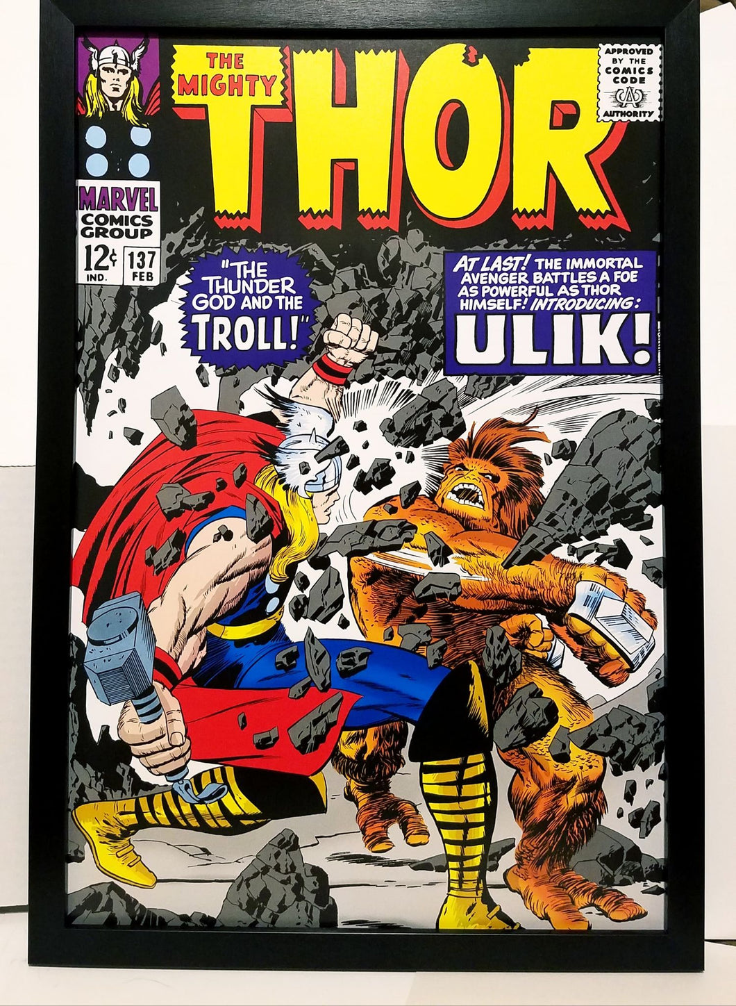 Mighty Thor #137 by Jack Kirby 12x18 FRAMED Marvel Comics Vintage Art Print Poster