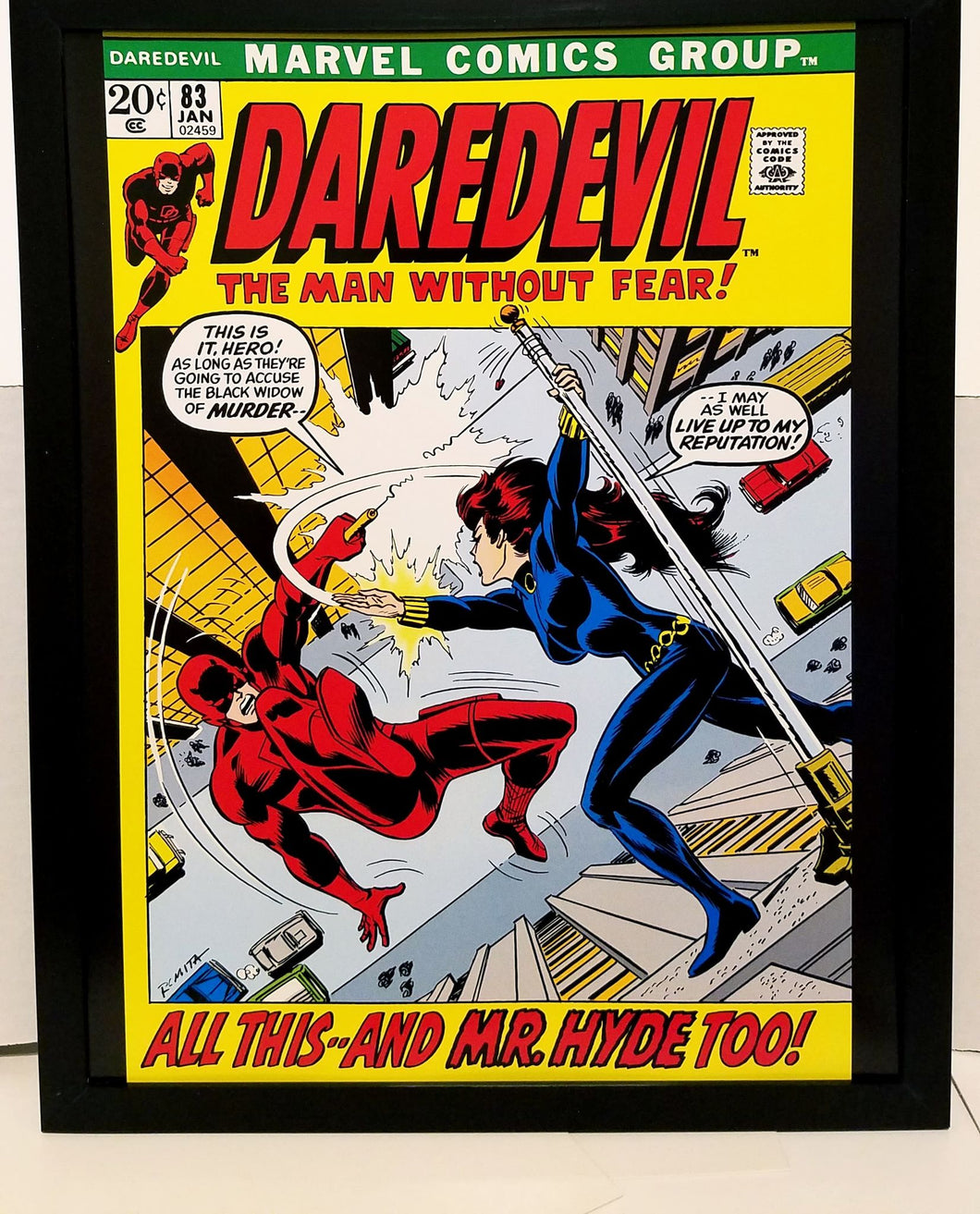 Daredevil #83 Black Widow by John Romita 11x14 FRAMED Marvel Comics Art Print Poster
