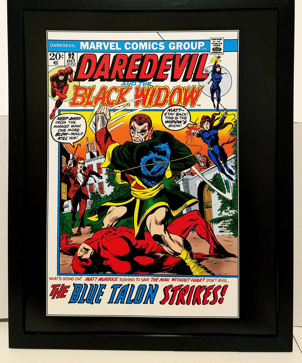 Daredevil #92 Black Widow by Gene Colan 11x14 FRAMED Marvel Comics Art Print Poster